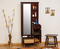 Boston Solid Wood Rattan Cane Dressing Table Furniselan Grey-Finish