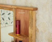 Boston Solid Wood Rattan Cane Dressing Table Furniselan Natural Finish