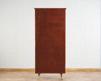 Boston Solid Wood Rattan Cane Dressing Table Furniselan Brown-Finish