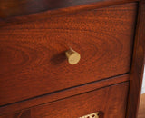 Boston Solid Wood Rattan Cane Dressing Table Furniselan Brown-Finish