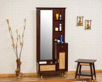 Boston Solid Wood Rattan Cane Dressing Table Furniselan Grey-Finish