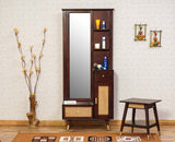 Boston Solid Wood Rattan Cane Dressing Table Furniselan Grey-Finish