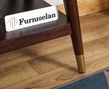 Boston Solid Wood Rattan Cane End Table Furniselan Grey-Finish