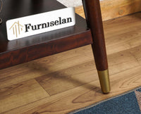 Boston Solid Wood Rattan Cane End Table Furniselan Grey-Finish