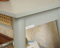 Boston Solid Wood Rattan Cane End Table Furniselan Cool-Grey