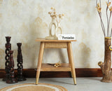 Boston Solid Wood Rattan Cane End Table Furniselan Natural Finish