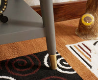 Boston Solid Wood Rattan Cane End Table Furniselan Slate-Grey