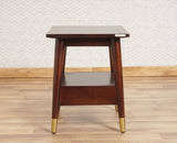 Boston Solid Wood Rattan Cane End Table Furniselan Grey-Finish