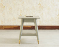 Boston Solid Wood Rattan Cane End Table Furniselan Cool-Grey