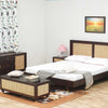 Boston Solid Wood Rattan Cane King Size Bed Furniselan Grey-Finish