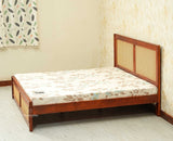 Boston Solid Wood Rattan Cane King Size Bed Furniselan brown finish