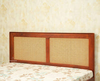 Boston Solid Wood Rattan Cane King Size Bed Furniselan brown finish