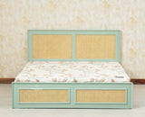 Boston Solid Wood Rattan Cane King Size Bed - King Size Bed - Furniselan  Silt-Green