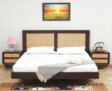 Boston Solid Wood Rattan Cane King Size Bed