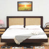 Boston Solid Wood Rattan Cane King Size Bed Furniselan Grey-Finish
