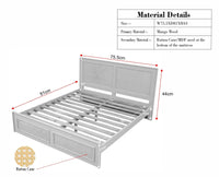 Boston Solid Wood Rattan Cane King Size Bed - King Size Bed - Furniselan  Silt-Green