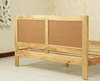 Boston Solid Wood Rattan Cane King Size Bed Furniselan natural finish