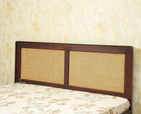 Boston Solid Wood Rattan Cane King Size Bed With Storage Drawers Furniselan grey finish