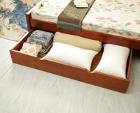 Boston Solid Wood Rattan Cane King Size Bed With Storage Drawers Furniselan brown finish