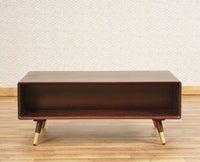 Boston Solid Wood Rattan Cane One Drawer Coffee Table Furniselan -  Grey-Finish