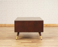 Boston Solid Wood Rattan Cane One Drawer Coffee Table Furniselan -  Grey-Finish