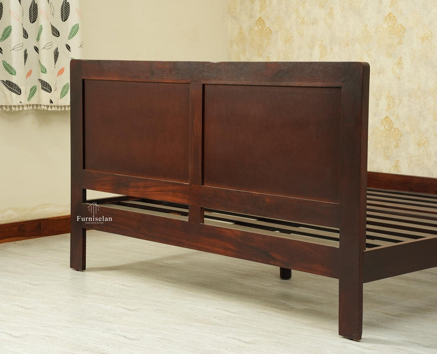 Boston Solid Wood Rattan Cane Queen Size Bed Furniselan grey finish