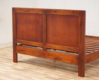 Boston Solid Wood Rattan Cane Queen Size Bed Furniselan Brown-Finish