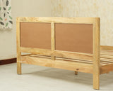 Boston Solid Wood Rattan Cane Queen Size Bed Furniselan natural finish