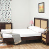 Boston Solid Wood Rattan Cane Queen Size Bed Furniselan Grey-Finish