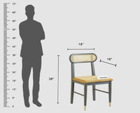 Boston Solid Wood Rattan Cane Round Dining Table Four Seater Set - Dining Set - Furniselan Slate-Grey