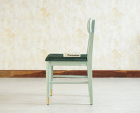 Boston Solid Wood Rattan Cane Round Dining Table Four Seater Set - Dining Set - Furniselan Silt-Green
