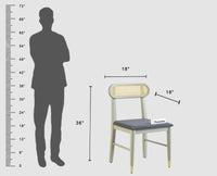 Boston Solid Wood Rattan Cane Round Dining Table Four Seater Set - Dining Set - Furniselan Cool-Grey