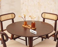 Boston Solid Wood Round Dining Table Four Seater Furniselan Grey-Finish