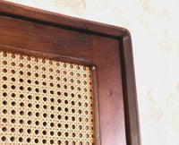 Boston Solid Wood Rattan Cane Single Door Wardrobe - Wardrobes & Cabinets - Furniselan-Grey-Finish