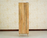 Boston Solid Wood Rattan Cane Single Door Wardrobe - Wardrobes & Cabinets - Furniselan-Natural Finish