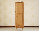 Boston Solid Wood Rattan Cane Single Door Wardrobe - Wardrobes & Cabinets - Furniselan-Natural Finish
