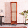 Boston Solid Wood Rattan Cane Single Door Wardrobe - Wardrobes & Cabinets - Furniselan-Brown-Finish