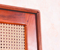 Boston Solid Wood Rattan Cane Single Door Wardrobe - Wardrobes & Cabinets - Furniselan - Brown-Finish