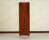 Boston Solid Wood Rattan Cane Single Door Wardrobe - Wardrobes & Cabinets - Furniselan--brown Finish