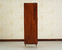 Boston Solid Wood Rattan Cane Single Door Wardrobe - Wardrobes & Cabinets - Furniselan--brown Finish