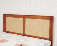 Boston Solid Wood Rattan Cane Storage Box King Size Bed Furniselan    Brown-Finish