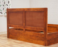 Boston Solid Wood Rattan Cane Storage Box Queen Size Bed Furniselan Brown-Finish