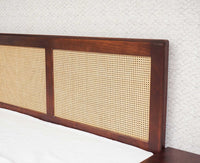 Boston Solid Wood Rattan Cane Storage Box Queen Size Bed Furniselan Grey-Finish
