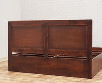 Boston Solid Wood Rattan Cane Storage Box Queen Size Bed Furniselan Grey-Finish