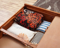Boston Solid Wood Rattan Cane Storage Box Queen Size Bed Furniselan Brown-Finish