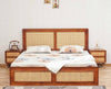 Boston Solid Wood Rattan Cane Storage Box Queen Size Bed FurniselanFurniselan