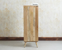 Boston Solid Wood Rattan Cane Tall Chest of Drawer Five Drawer Furniselan Natural Finish