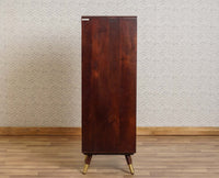 Boston Solid Wood Rattan Cane Tall Chest of Drawer Five Drawer Furniselan Grey-Finish