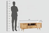 Boston Solid Wood Rattan Cane Tv Cabinet - Tv Cabinet - Furniselan Natural-Finish