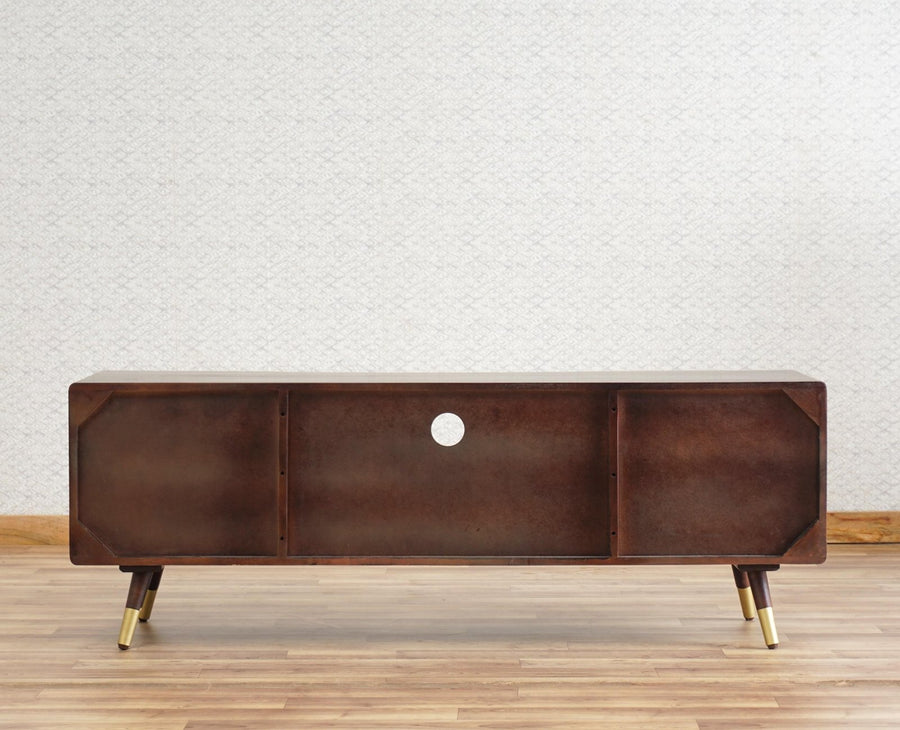 Boston Solid Wood Rattan Cane Tv Cabinet Furniselan Grey-Finish